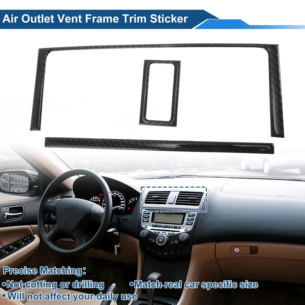 Air Condition Outlet Vent Trim Cover Frame for Honda Accord (2018–2023)