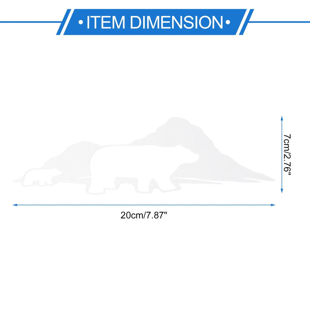 Reflective Bumper Decal for - Silver Tone Mountain Bear