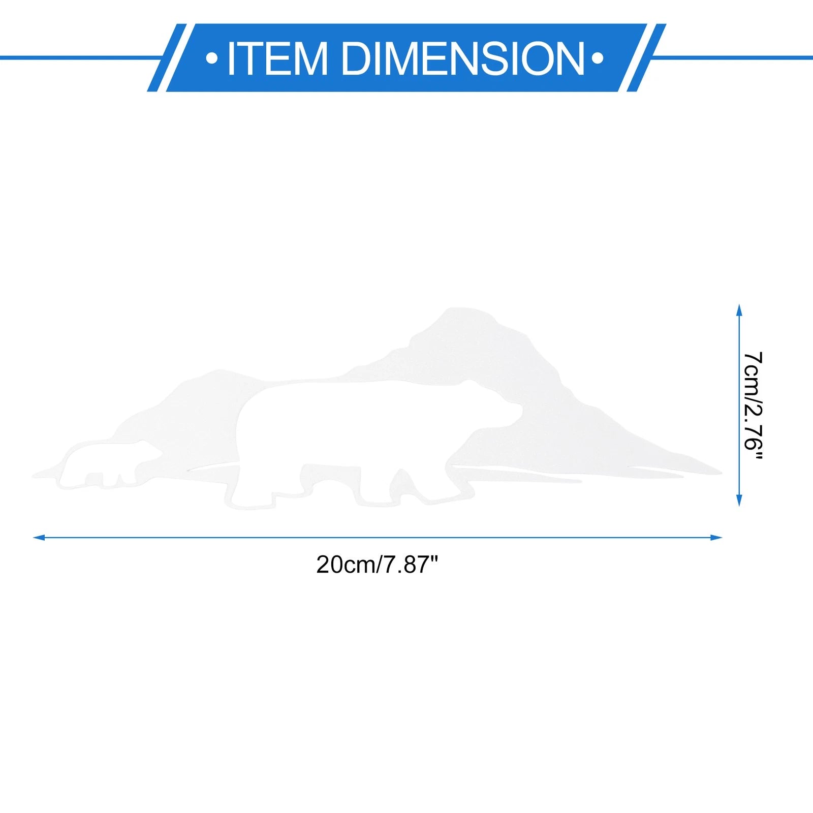 Reflective Bumper Decal for - Silver Tone Mountain Bear