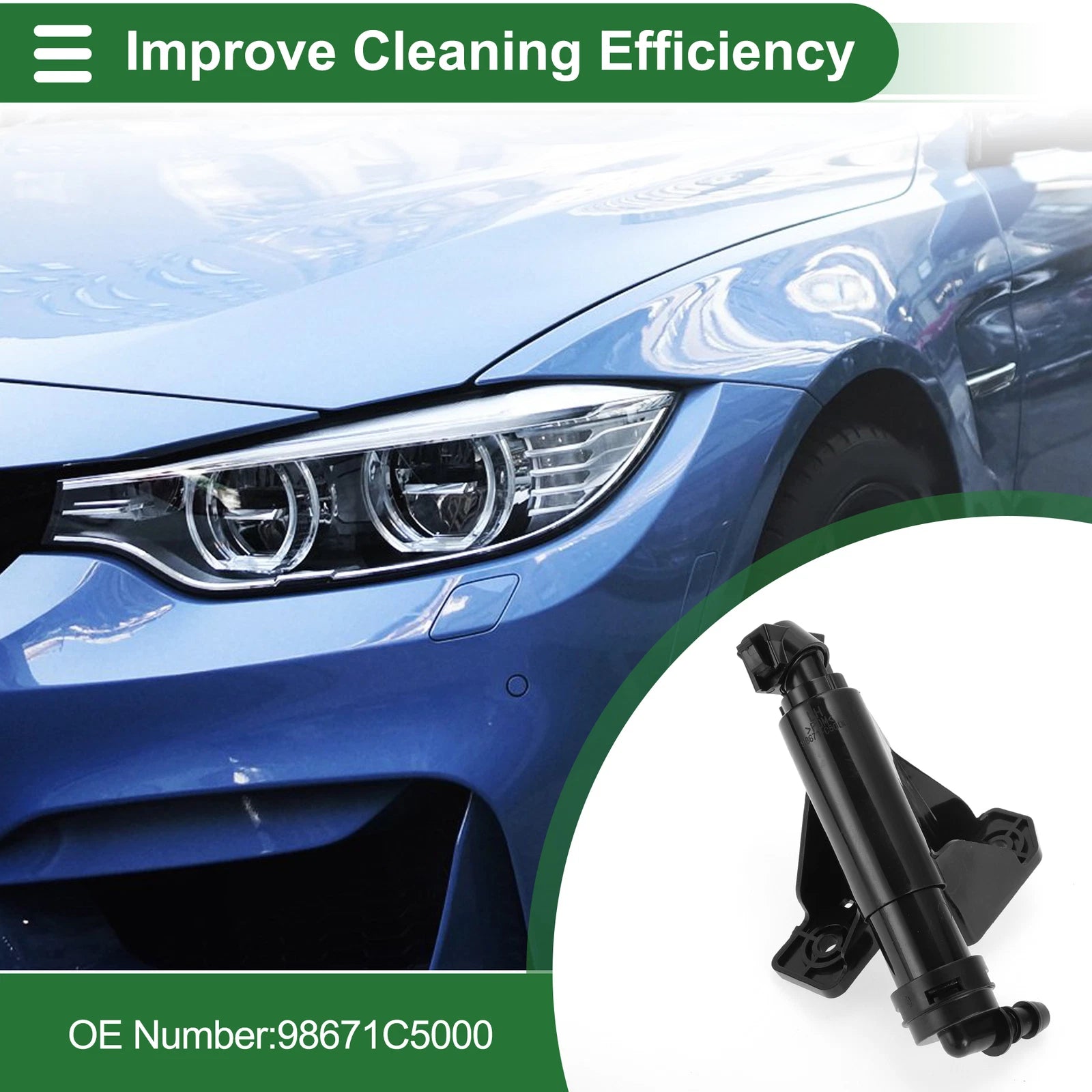 Front Driver Side Headlight Washer Nozzle for Kia Sportage (1994–2004) No. 98671C5000