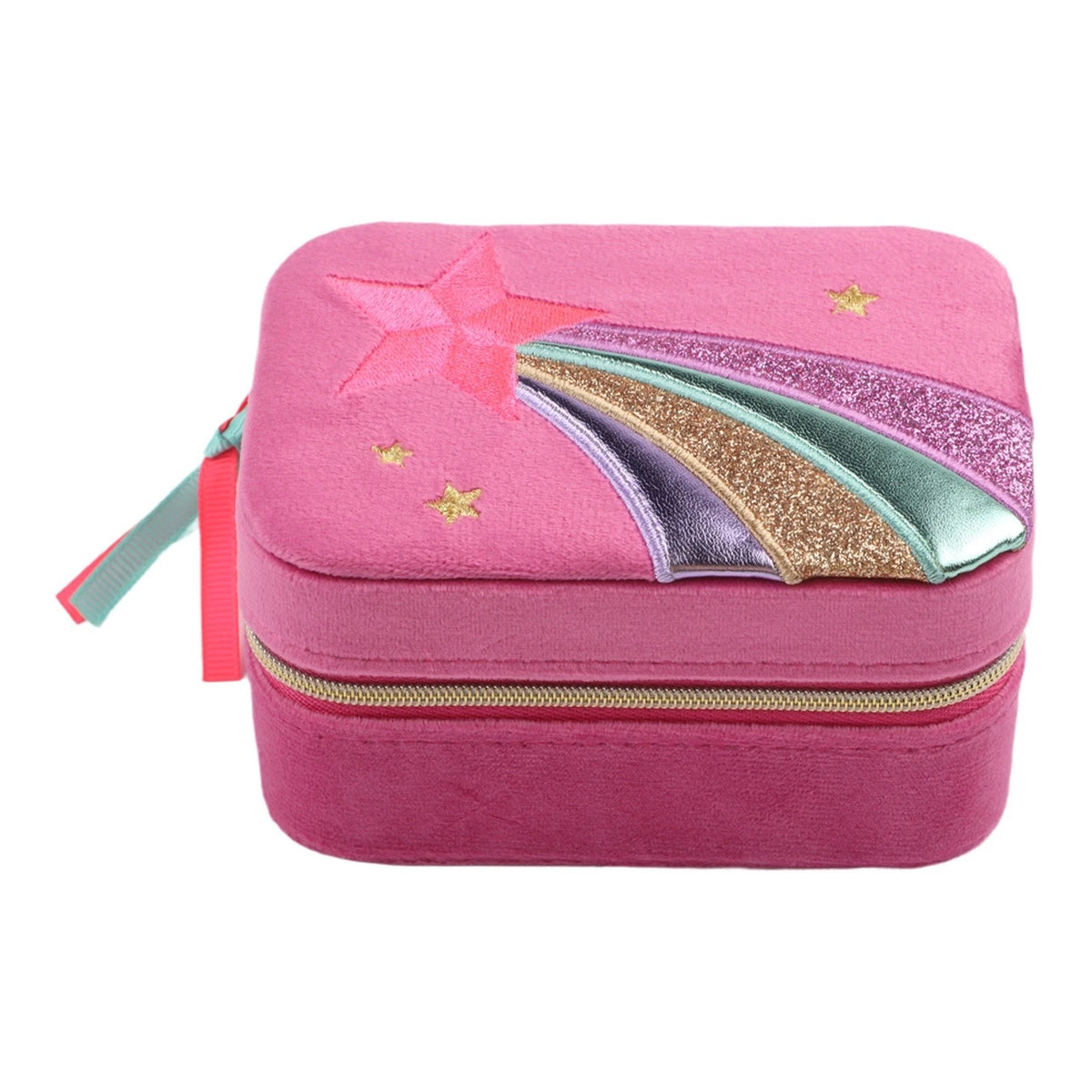 Jewelry Storage Box for Rings and Necklaces (Embroidered Design)