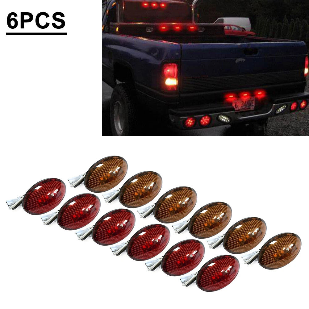 3 LED Oval Side Marker Lights for Car Bus Truck Trailer Lorry Tractor Camper