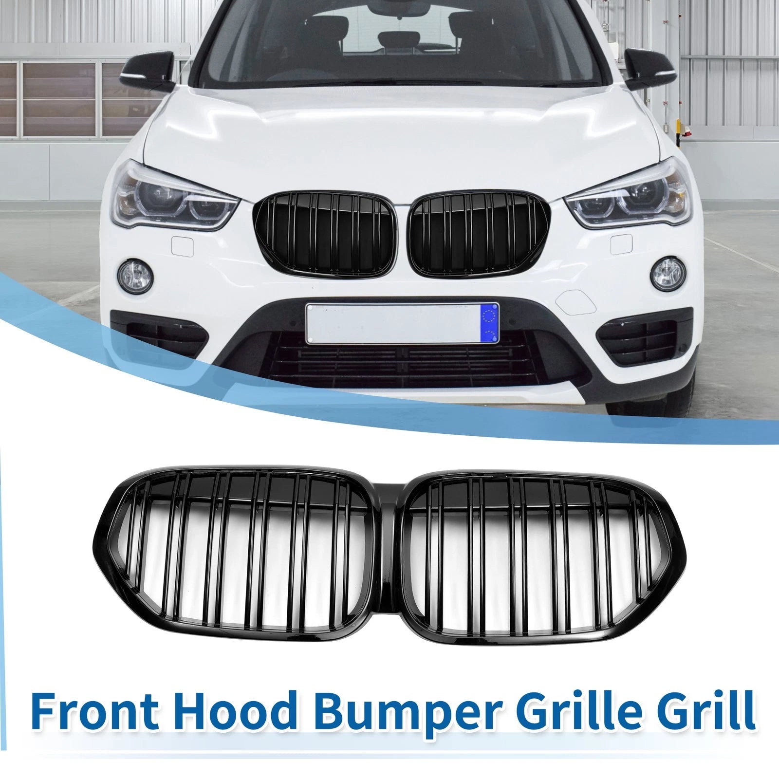 Front Upper Bumper Grille Grill Replacement for BMW X1 F48 (2016–2022)