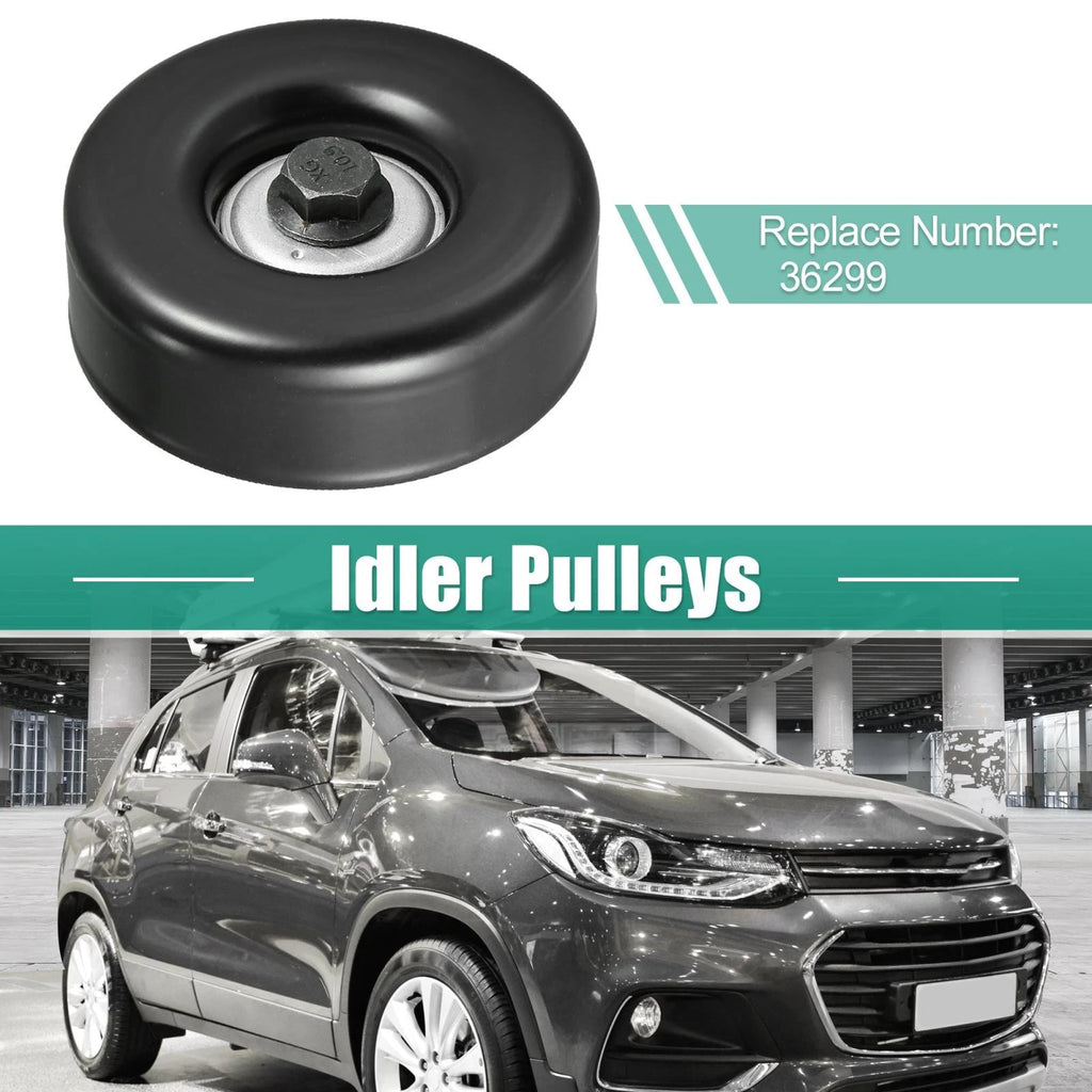 Idler Pulley Replacement for Chevrolet 36299 with Bolt Insert Dust Shield
