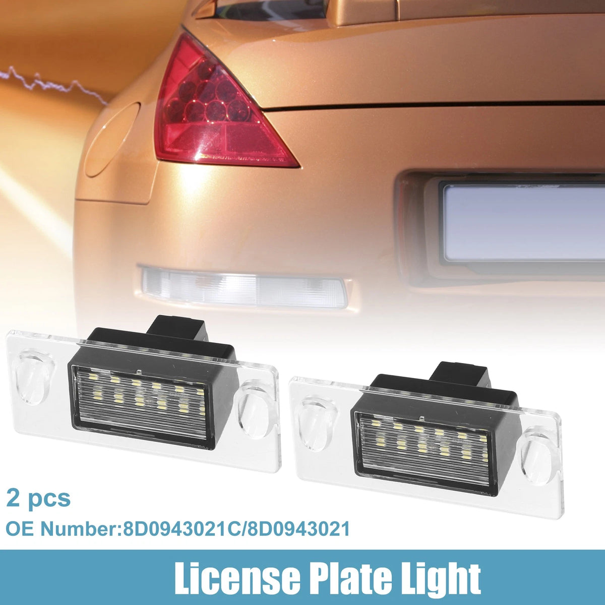 2 Pack License Plate Light Replacement for Audi A4 (1998–2001)