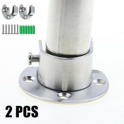 2X Flange Rod Holder for Bathroom Curtains