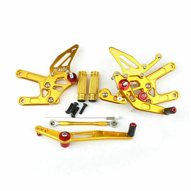 Aluminum Rearsets Footpegs for Yamaha YZF-R6 (2017–2020) Gold T9