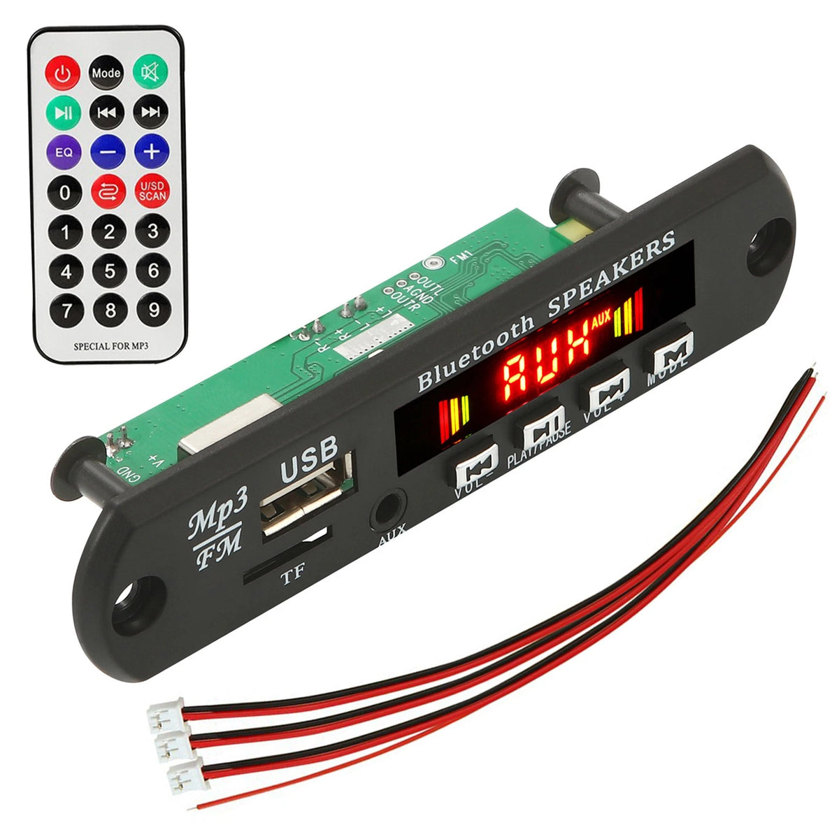 50W 12V Car FM Amplifier MP3 Player Decoder PCB Board Bluetooth 5.0 for