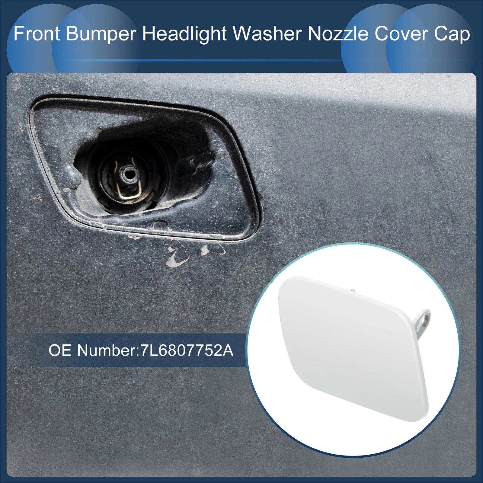 Washer Nozzle Cover Cap Front Right Replacement for Volkswagen Touareg 7L (2002–2006)