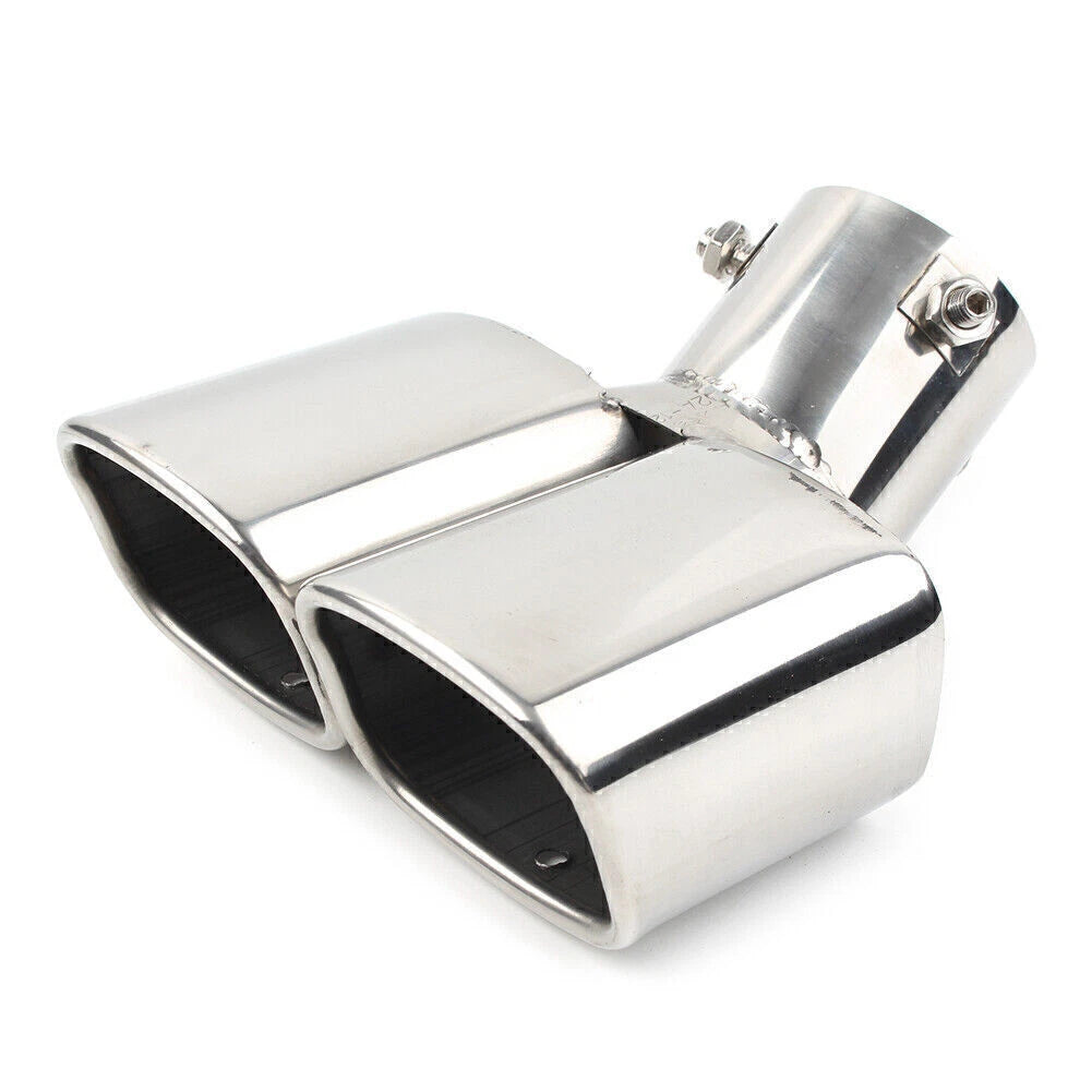Dual Stainless Steel Rear Exhaust Pipe Tail Muffler Tip for Universal