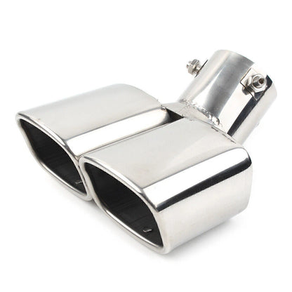 Dual Stainless Steel Rear Exhaust Pipe Tail Muffler Tip for Universal
