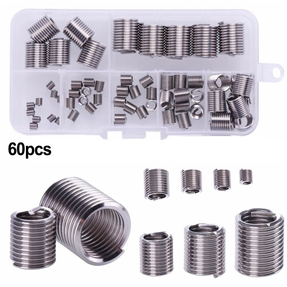 60pcs Stainless Steel Helicoils for Various Sizes