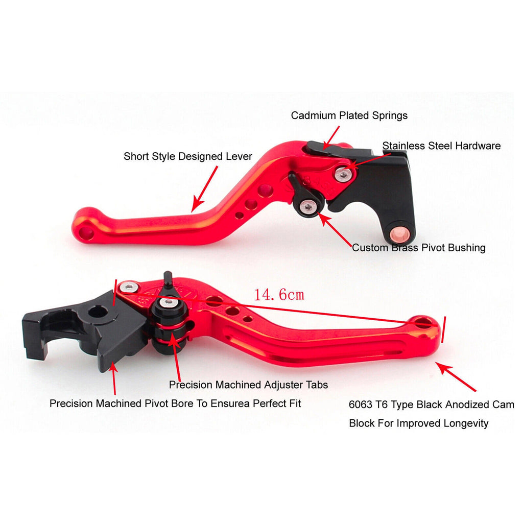 Short Clutch Brake Lever for Yamaha MT125 (2014–2019) Red T9