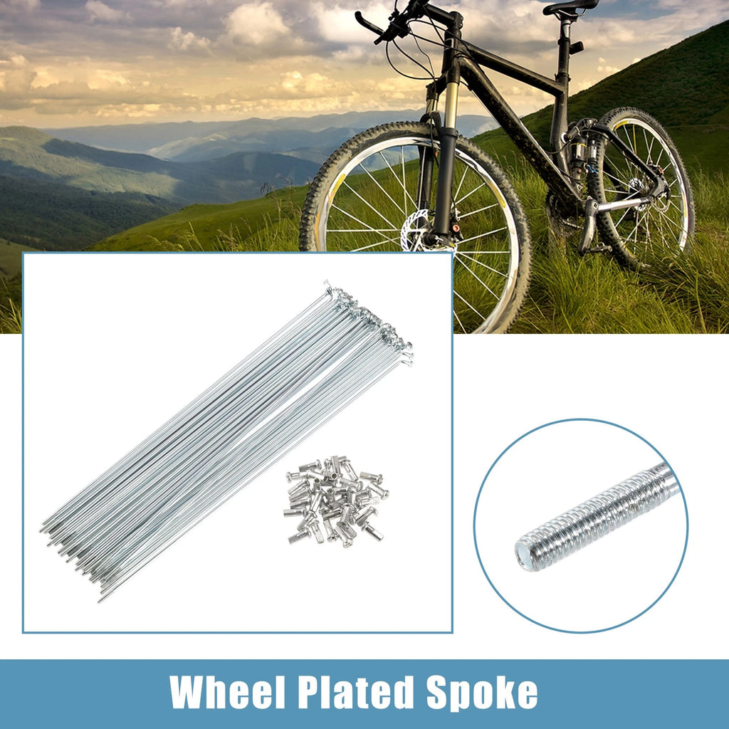 13G J Bend Bicycle Spokes Set with Nipples for 8.43 Inch Wheels (36 Pack)
