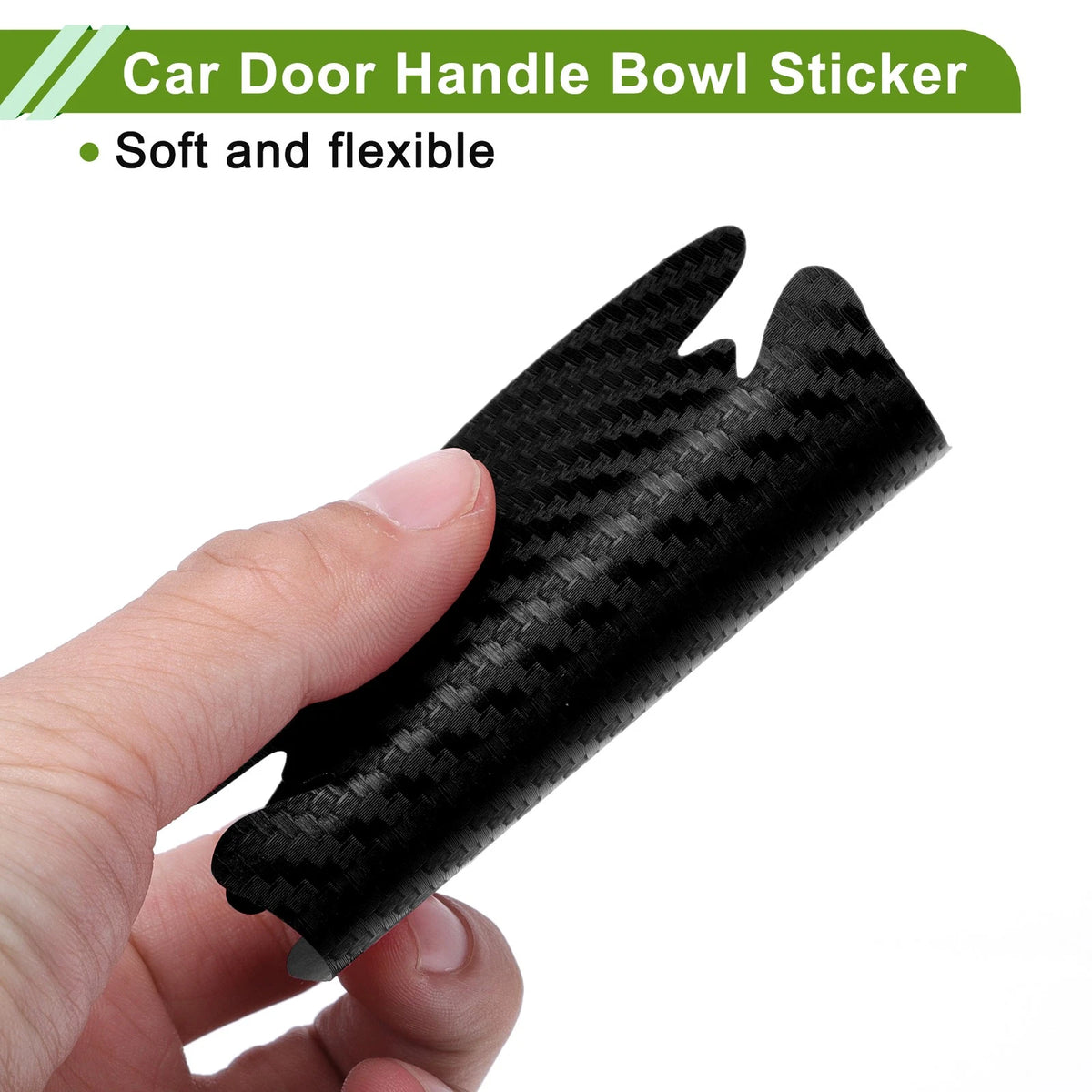 Car Door Handle Bowl Sticker for Universal Vehicles (51x89mm) - Black