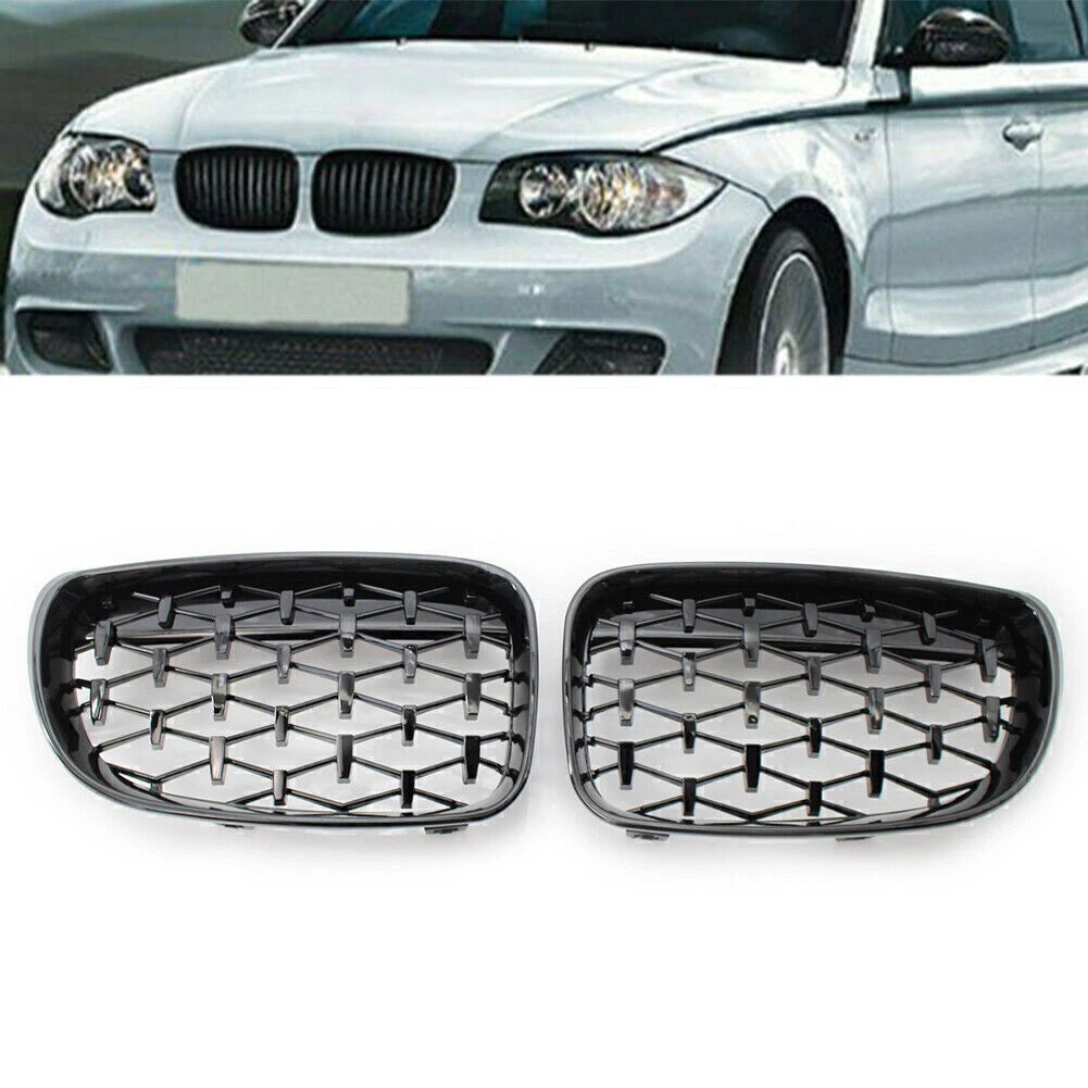Upper Bumper Mesh Grille for BMW 1 Series (2008–2011) Gloss Black