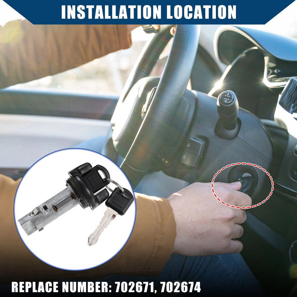 Ignition Switch Lock Cylinder Front Door Lock with Key for Chevrolet GMC Yukon (2007–2014)