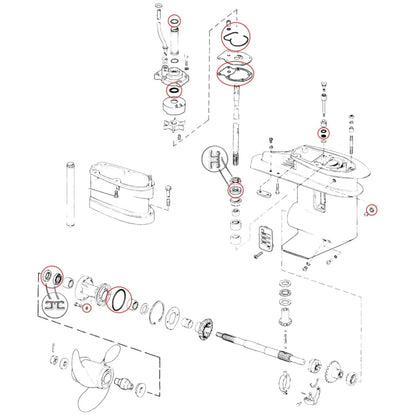 Lower Unit Seal Kit for Johnson Evinrude Outboard (RO: 0396351, 396351, 18-2658)