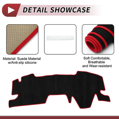 Dashboard Cover Mat for Toyota Yaris (2020–2024) - Sun Protector Pad Black Red