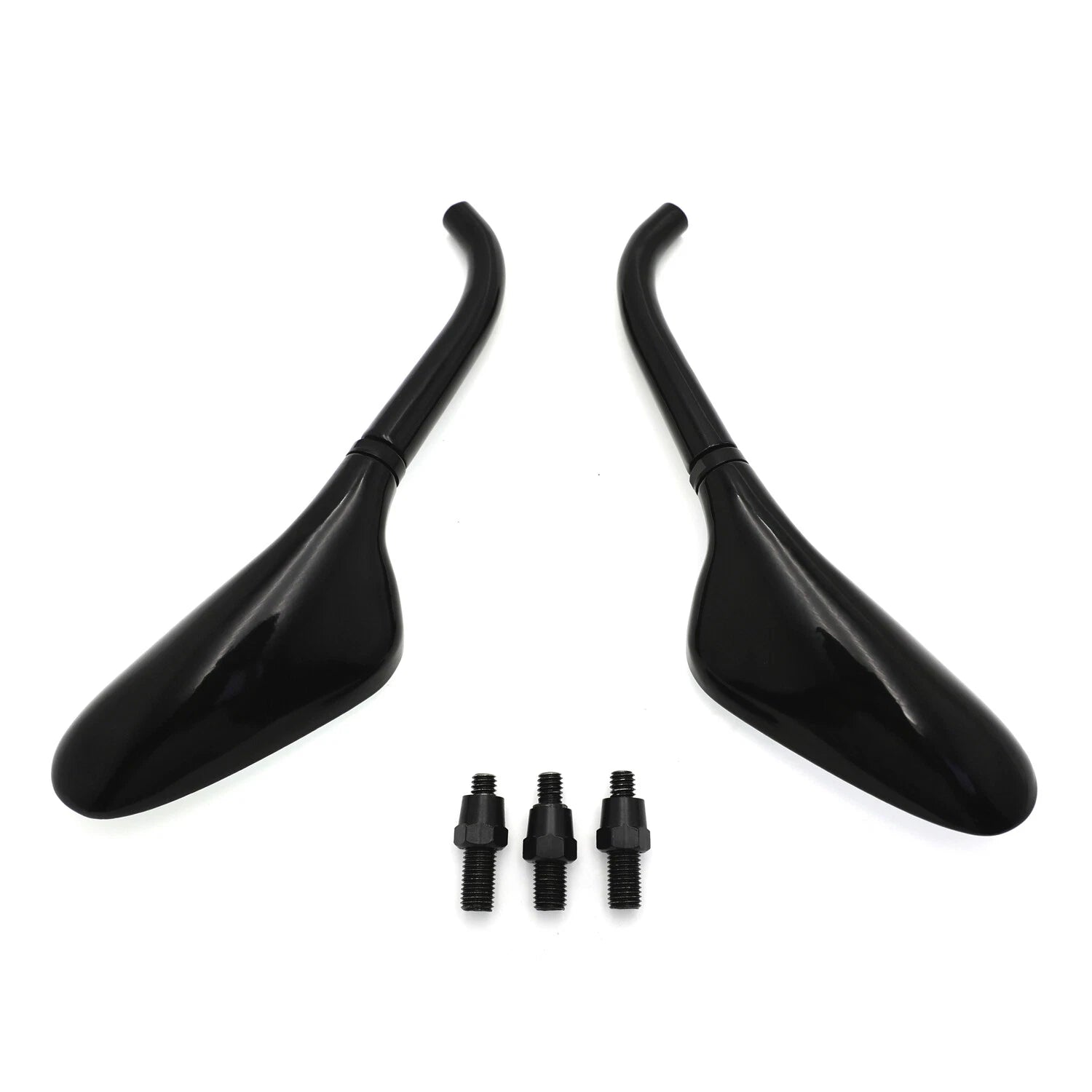 Custom Motorcycle Mirrors for Harley Yamaha (Universal Fit) Black