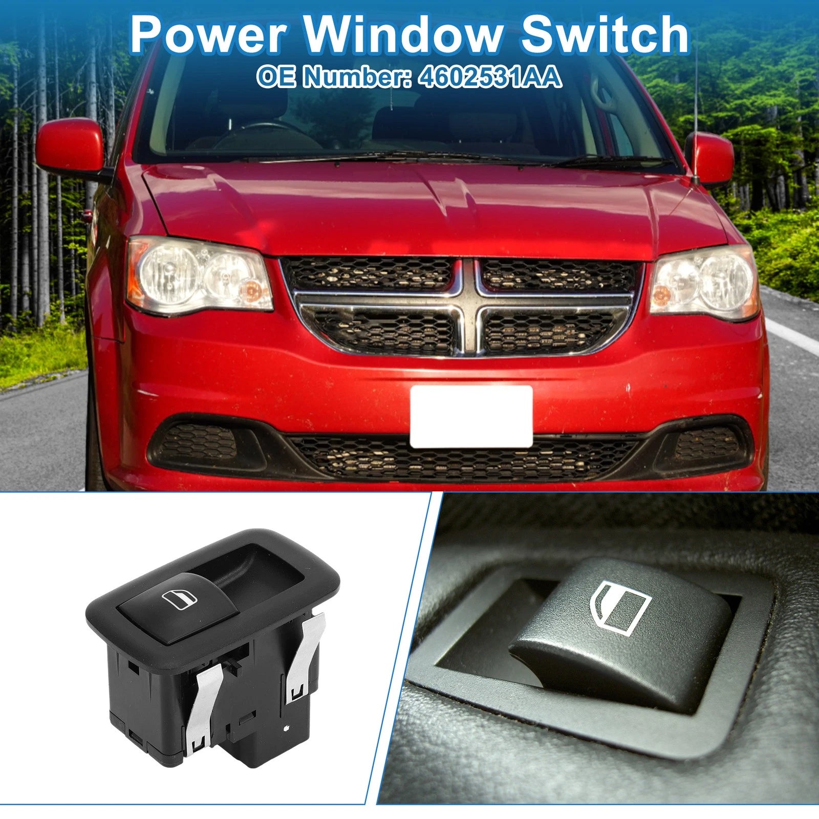 Rear Power Window Switch Replacement for Dodge Grand Caravan Journey (2008–2020)