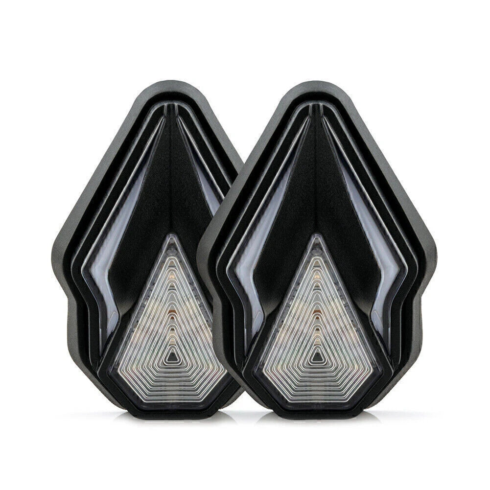 2x Motorcycle Flush Mount LED Turn Signal Indicators Amber Red Light Flowing DRL