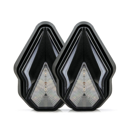 2x Motorcycle Flush Mount LED Turn Signal Indicators Amber Red Light Flowing DRL