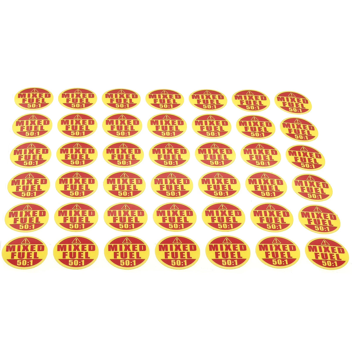 50:1 Mixed Fuel 42 x 1" Round Stickers for Labelling Gas - Powered Tools