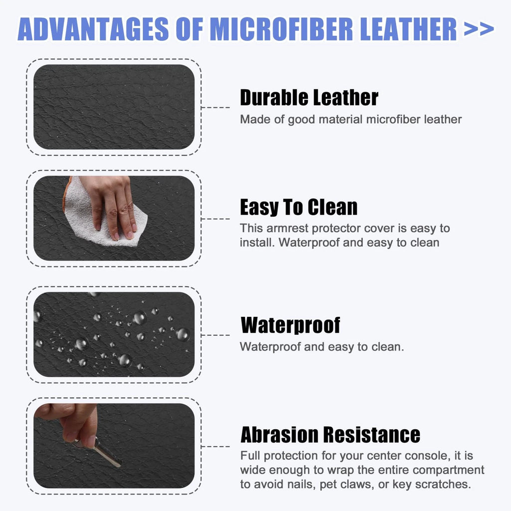 Armrest Protector Cover Microfiber Leather for Volkswagen Tiguan (2017–2021)