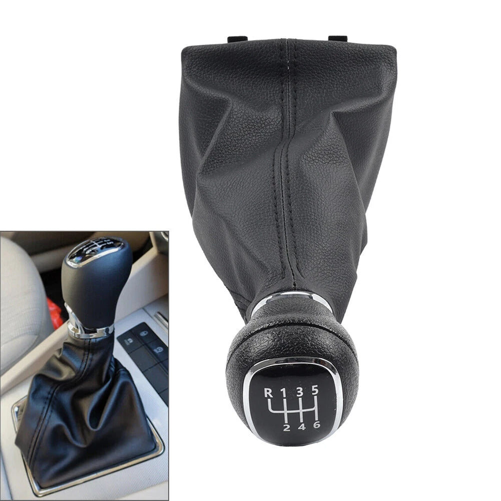 6-Speed Manual Gear Shift Knob with Boot for Skoda Octavia A5 A6 (2004–2012)