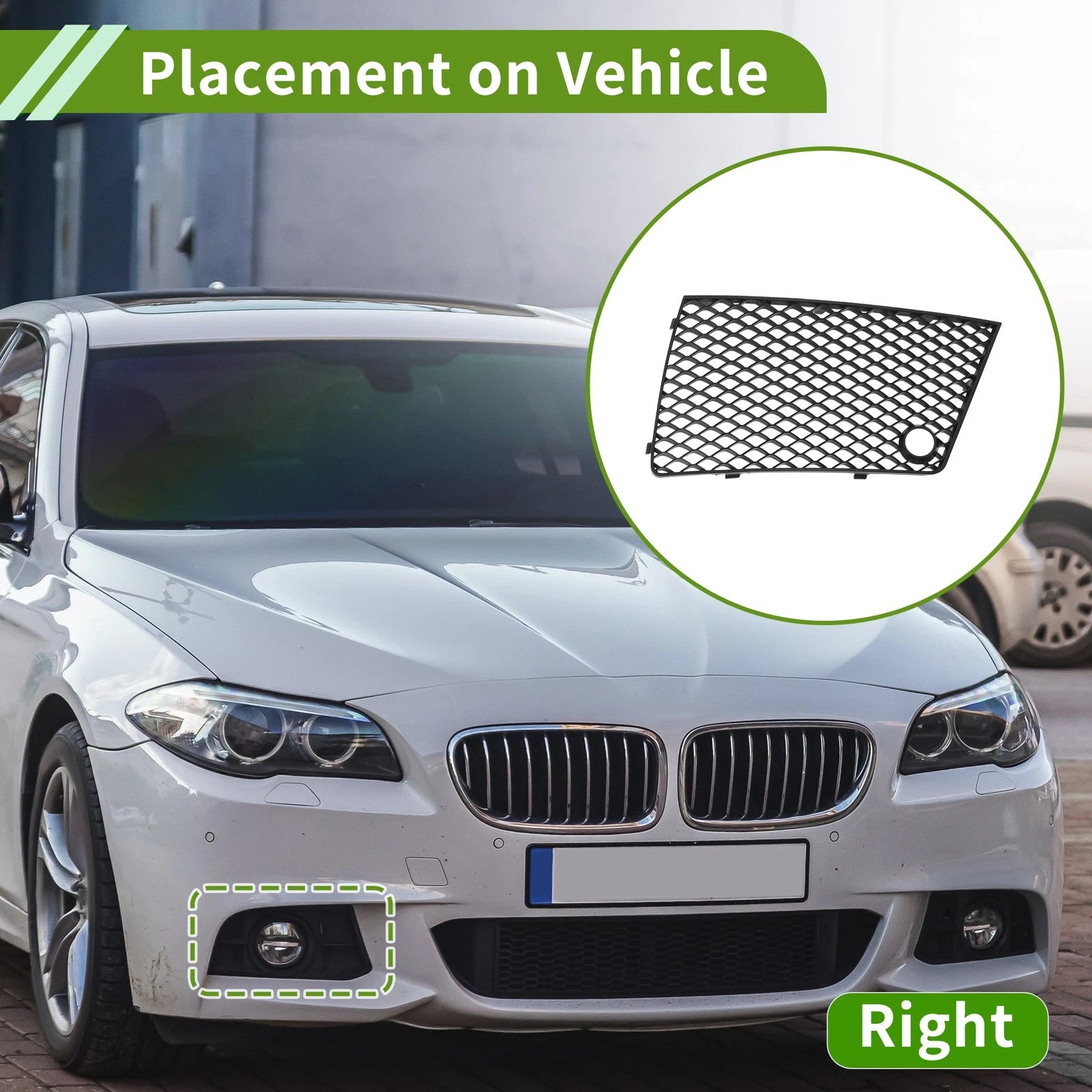 Car Front Right Fog Light Grill Replacement for Mercedes GL63 AMG (2013–2018)