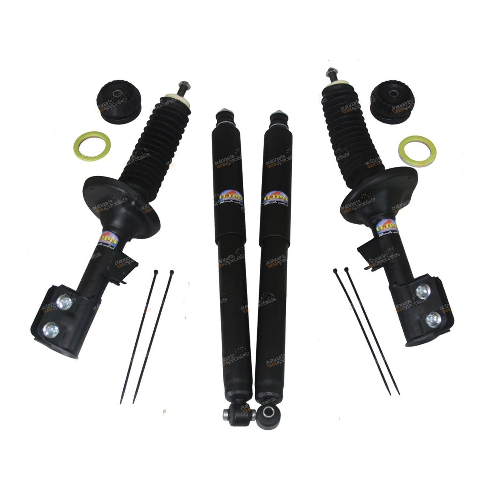 Front & Rear Struts + Strut Mounts for Holden Commodore VX VY VT (1997–2004)