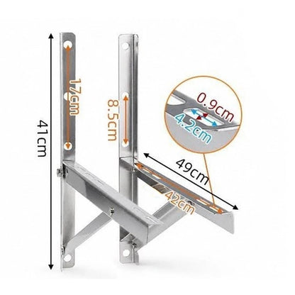 Foldable Stainless Steel Bracket for Split AC Heat Pump Outdoor Mounting