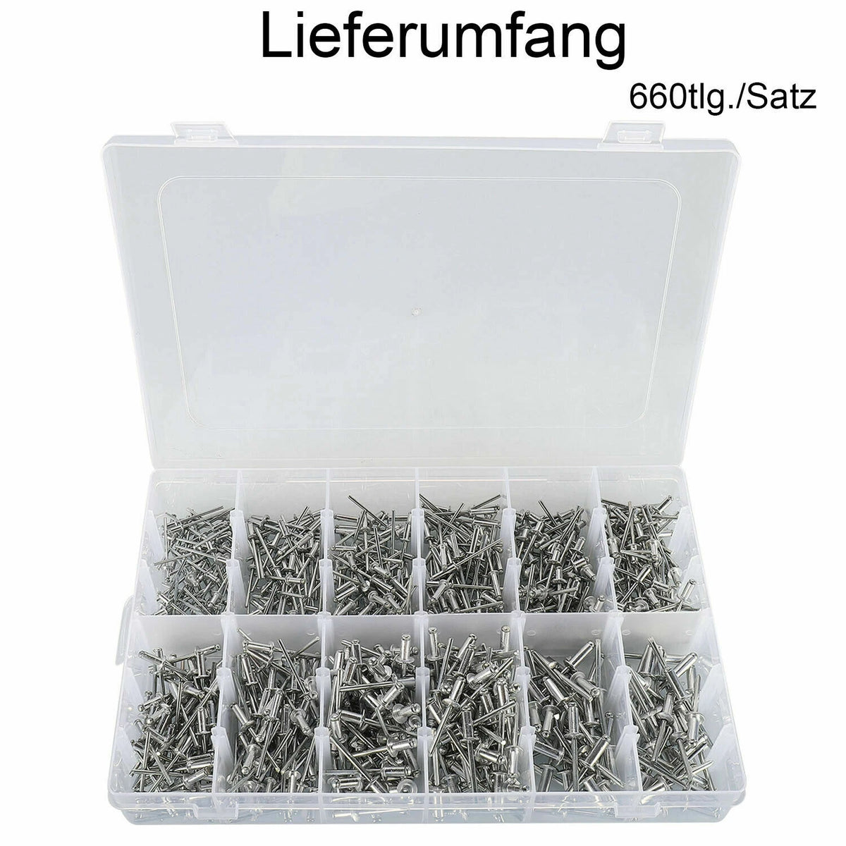 660Pcs Aluminum Blind Pop Rivets for Universal Applications