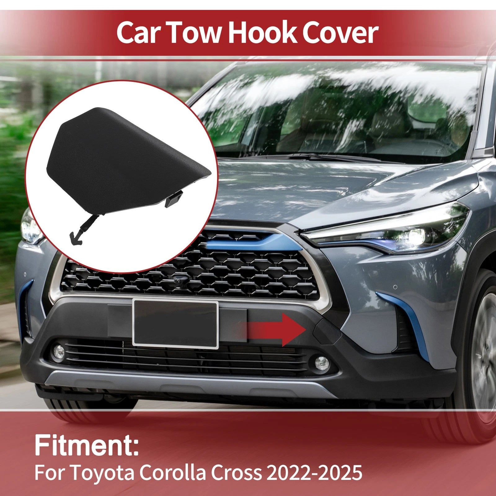 Front Tow Hook Cover Cap Replacement for Toyota Corolla Cross (2022–2025)