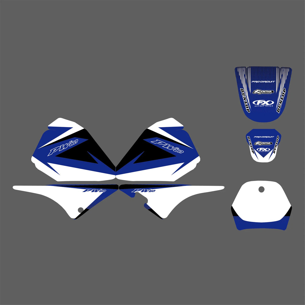 Graphics Backgrounds Decals Stickers Kit for Yamaha PW80 (1983–2006)