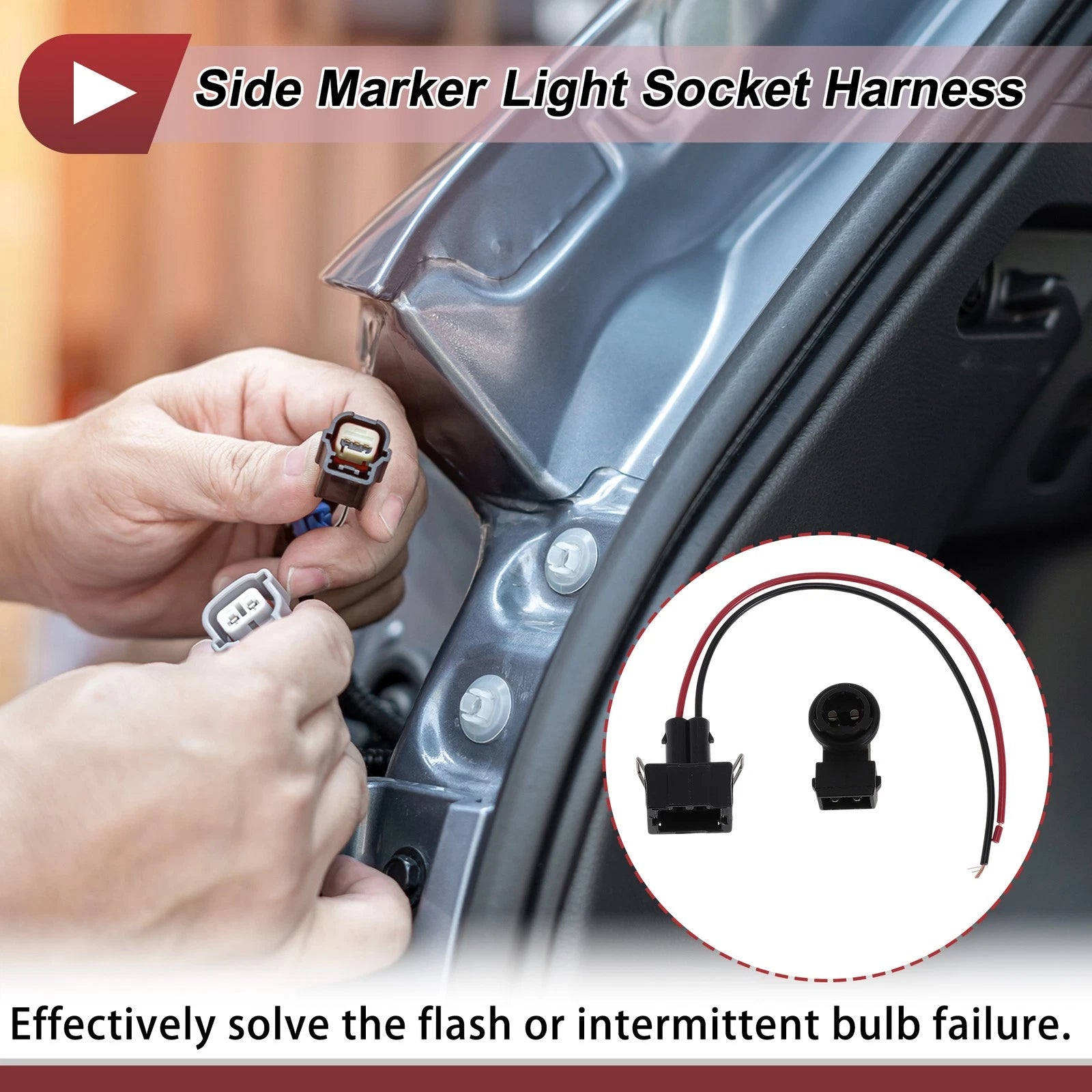 Side Marker Light Socket Bulb Wiring Replacement for Volkswagen Golf (1993–1999)
