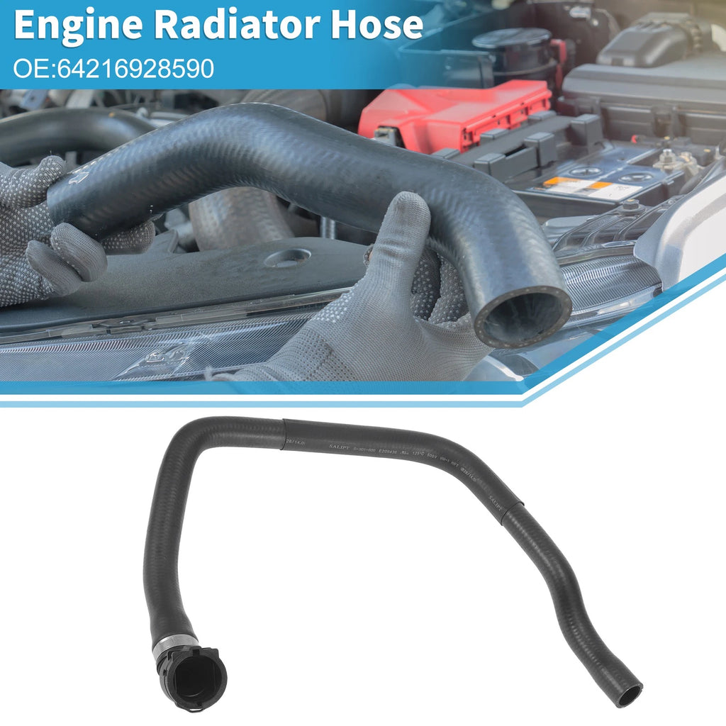 Engine Radiator Hose Replacement Rubber Black for BMW 120i (2005–2010)