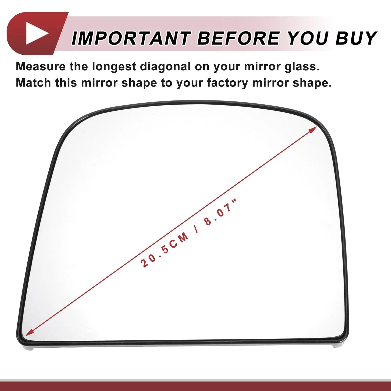 Heated Driver Side Upper Mirror Glass Replacement for Chevrolet (2014–2019)