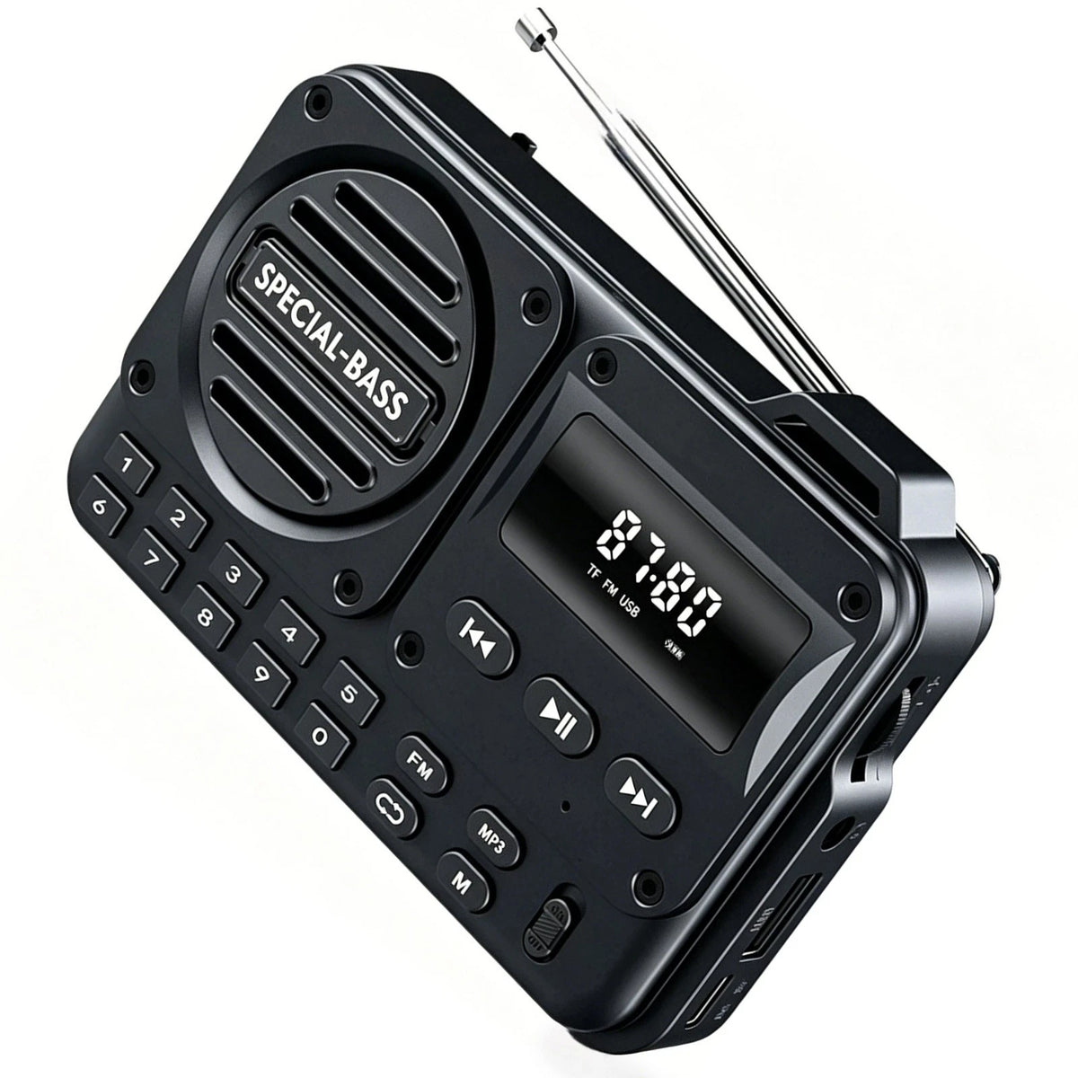 Bluetooth Speaker FM Radio MP3 Player with USB TF Card and LED