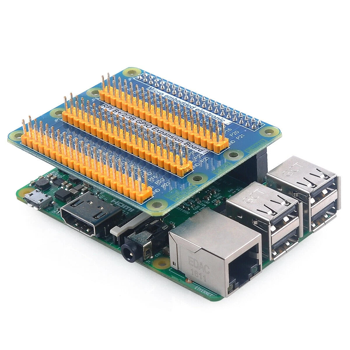 3 GPIO Ports Expansion PCB Board for Raspberry Pi B+/2B/3B+/4B