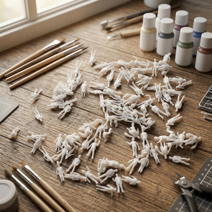 Scale Model Miniature White Figures 1:50 Scale