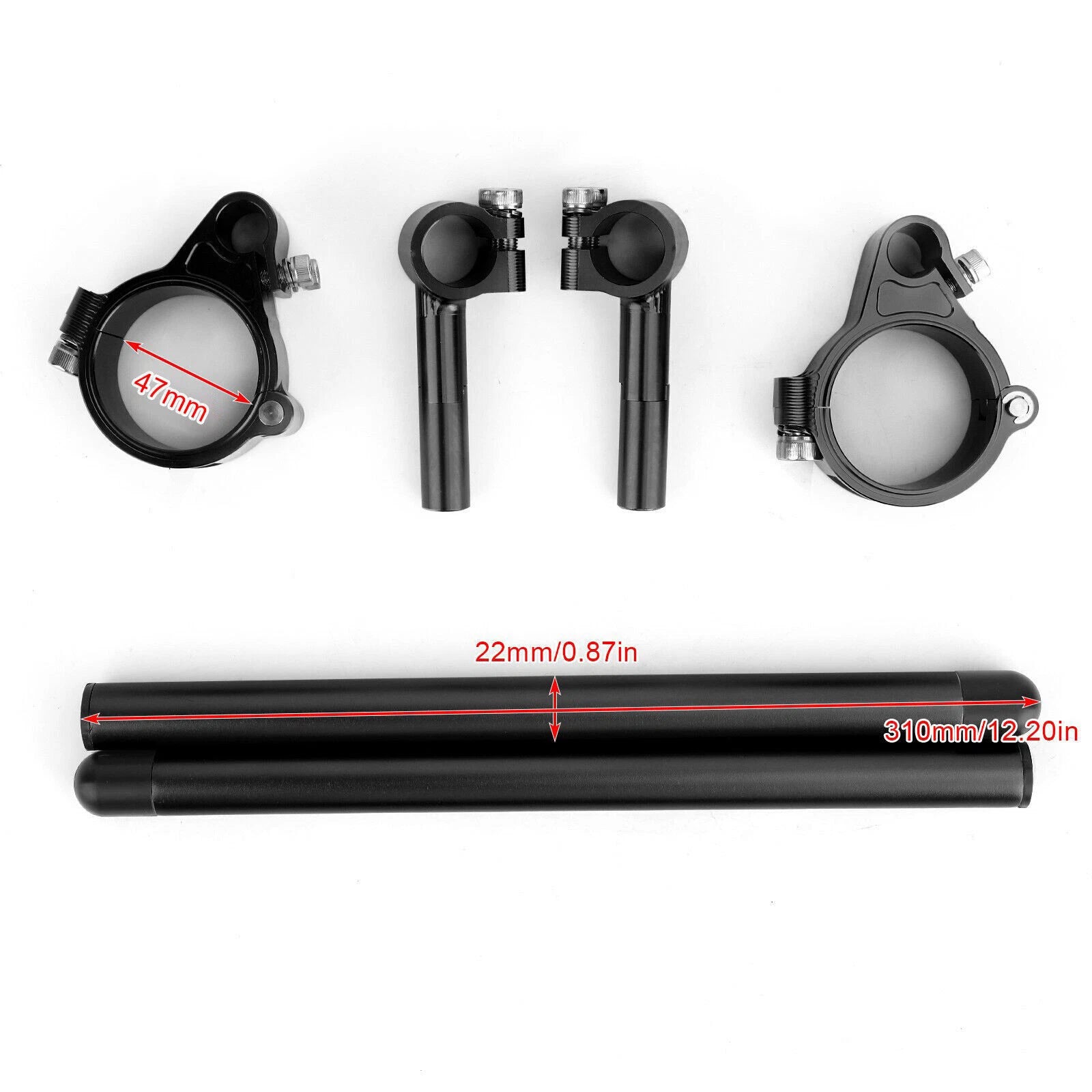Adjustable CNC Billet Clip Ons Handlebar Kit for Universal 47mm