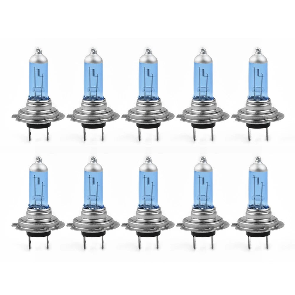 Set of 10 H7 12V 55W Halogen Headlight Bulbs for Various Makes and Models