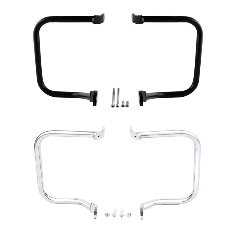 Chrome/Black Saddlebag Guard Rail Crash Bar for Harley FLST FLSTC (2000–2017)