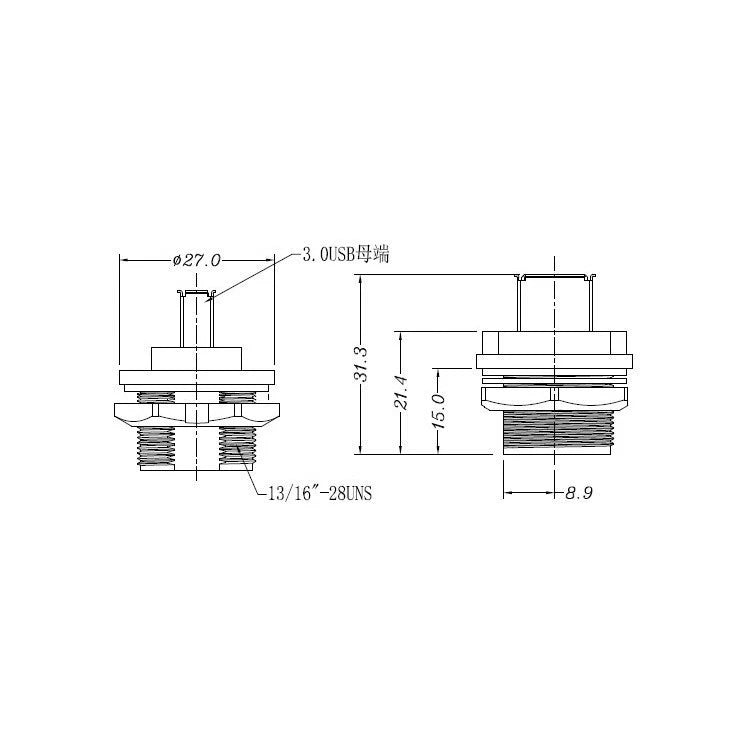 USB 3.0 Connector Mount Panel for