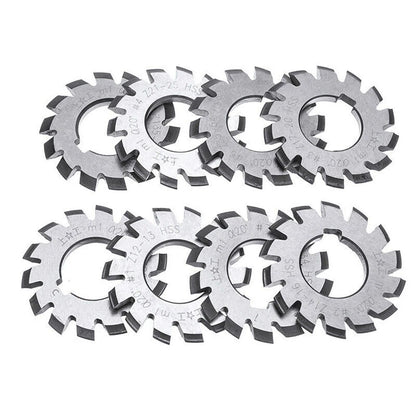 8-Piece HSS Involute Gear Cutters for Automotive Applications