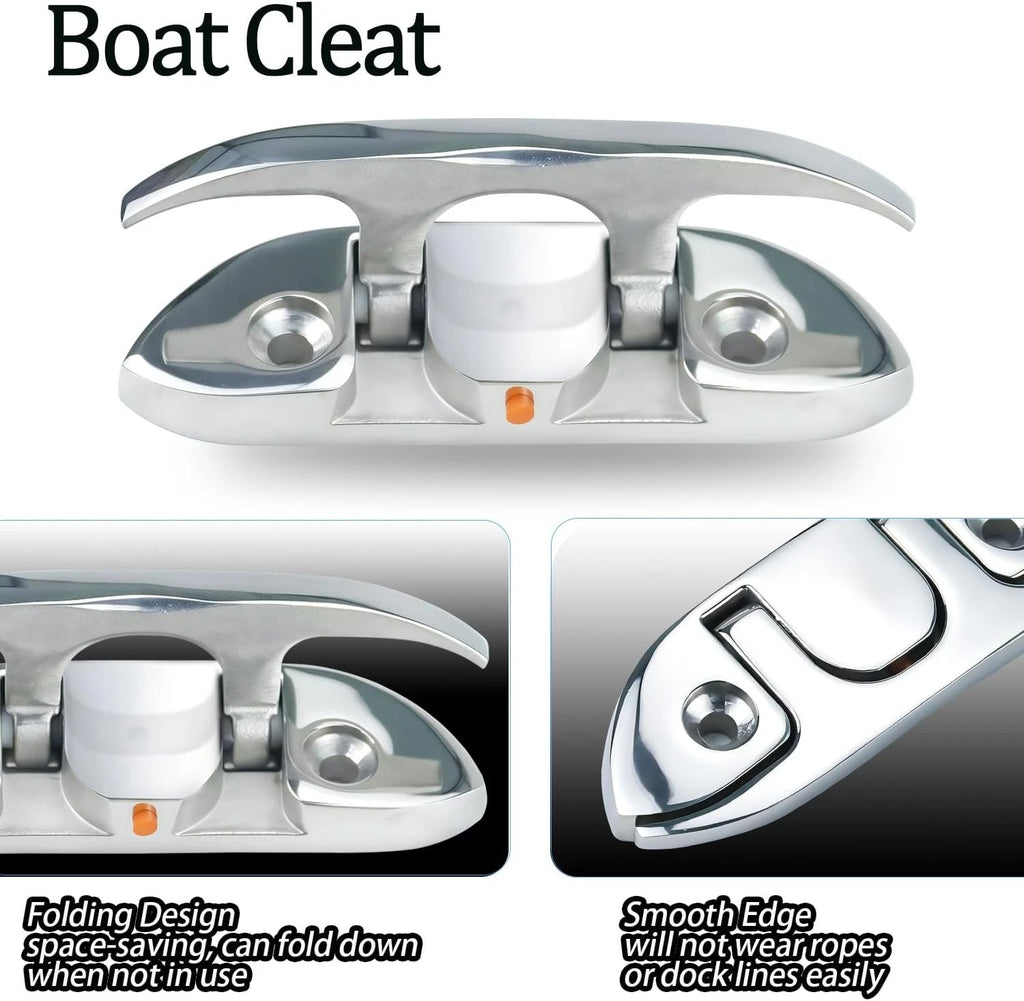 4Pcs Folding Cleat for Boat (316 Stainless Steel)