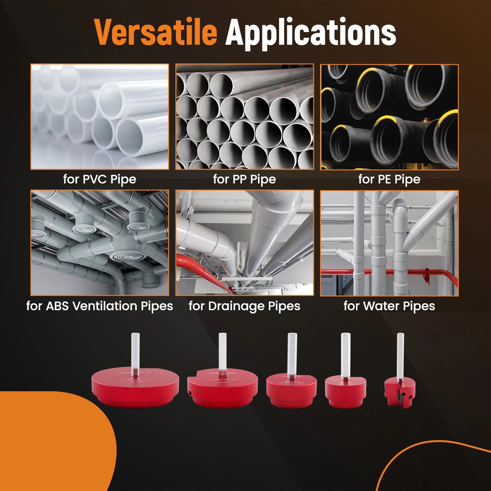 5pcs PVC Pipe Reamer Kit for 1/2" Drills