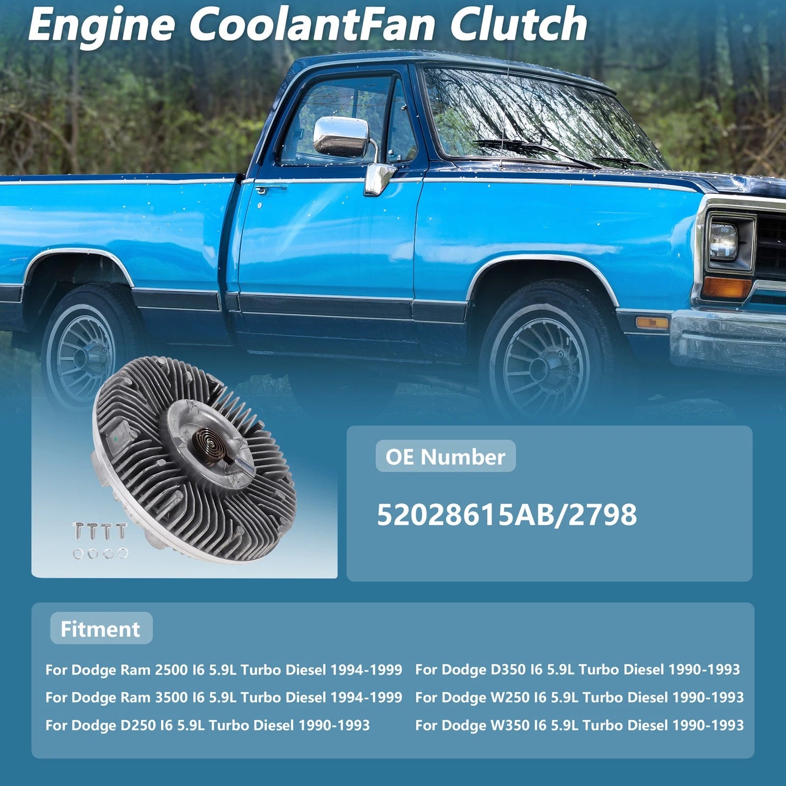 Engine Cooling Fan Clutch Replacement for Dodge Ram 2500 5.9L (2003–2008)